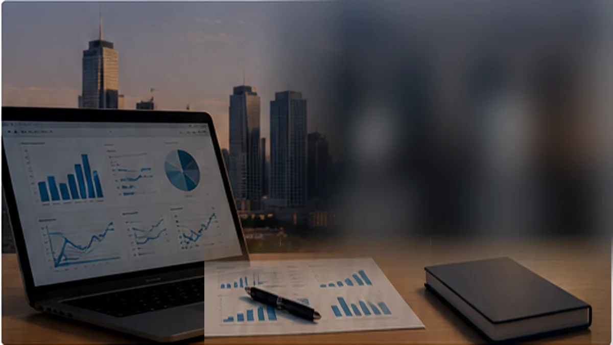 Financial analysis workspace representing a comparison of private credit and traditional bonds